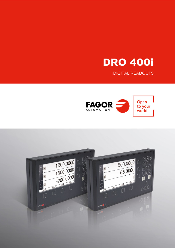 DRO Readout Screen – 3 and 4 axes