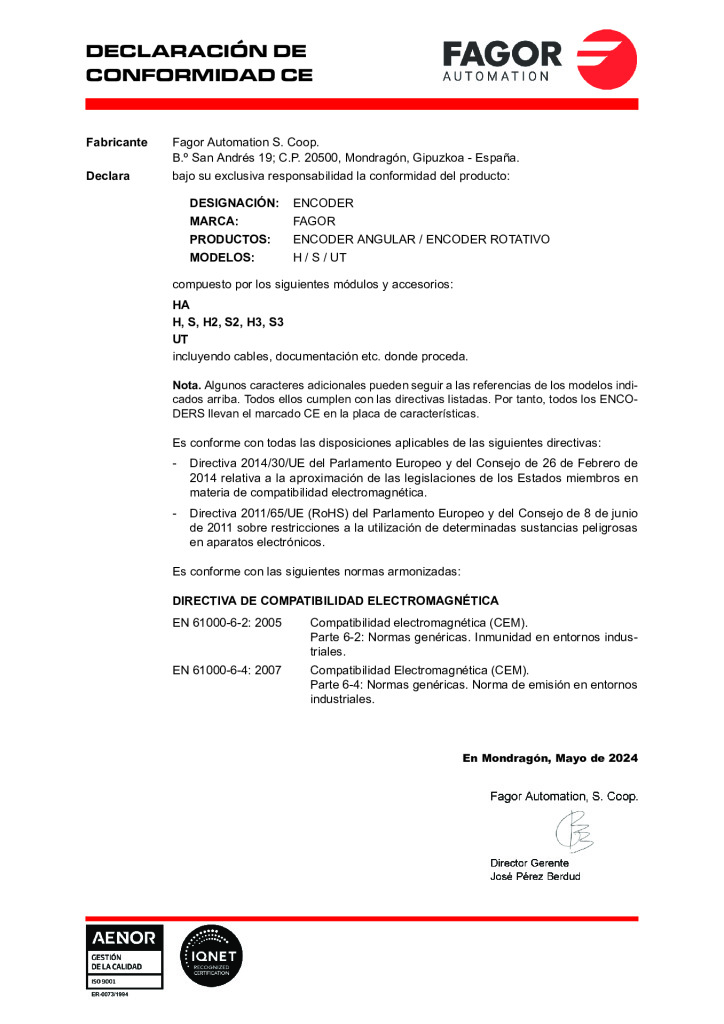 Angular Encoder. EC declaration of conformity