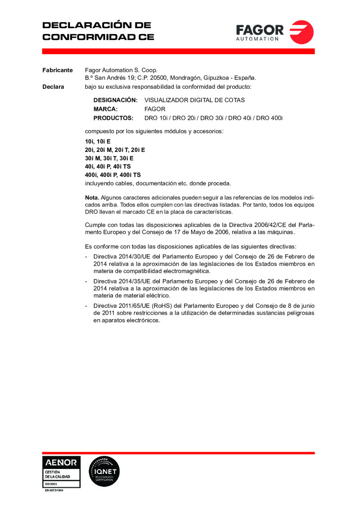 DRO. EC declaration of conformity