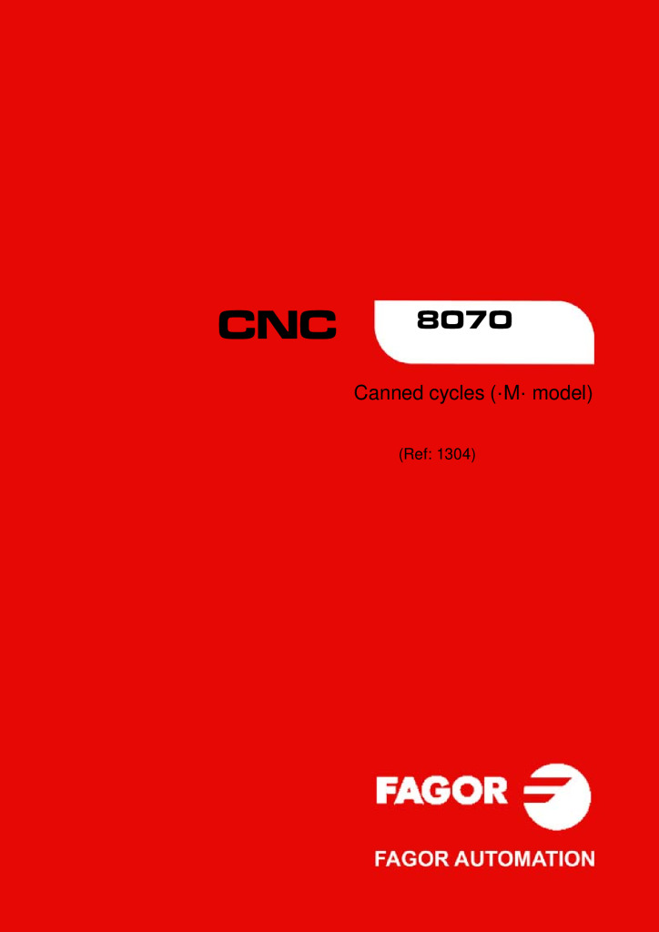 CNC 8070. Canned cycles (·M· model)