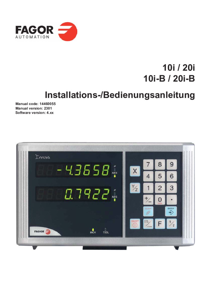 Readout Innova DRO – General 1, 2 and 3 axes