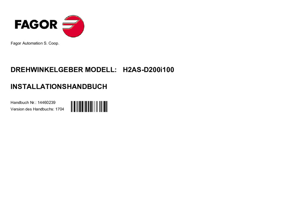 H2-D200i100 absolute angular encoder – SSI (Siemens) protocol