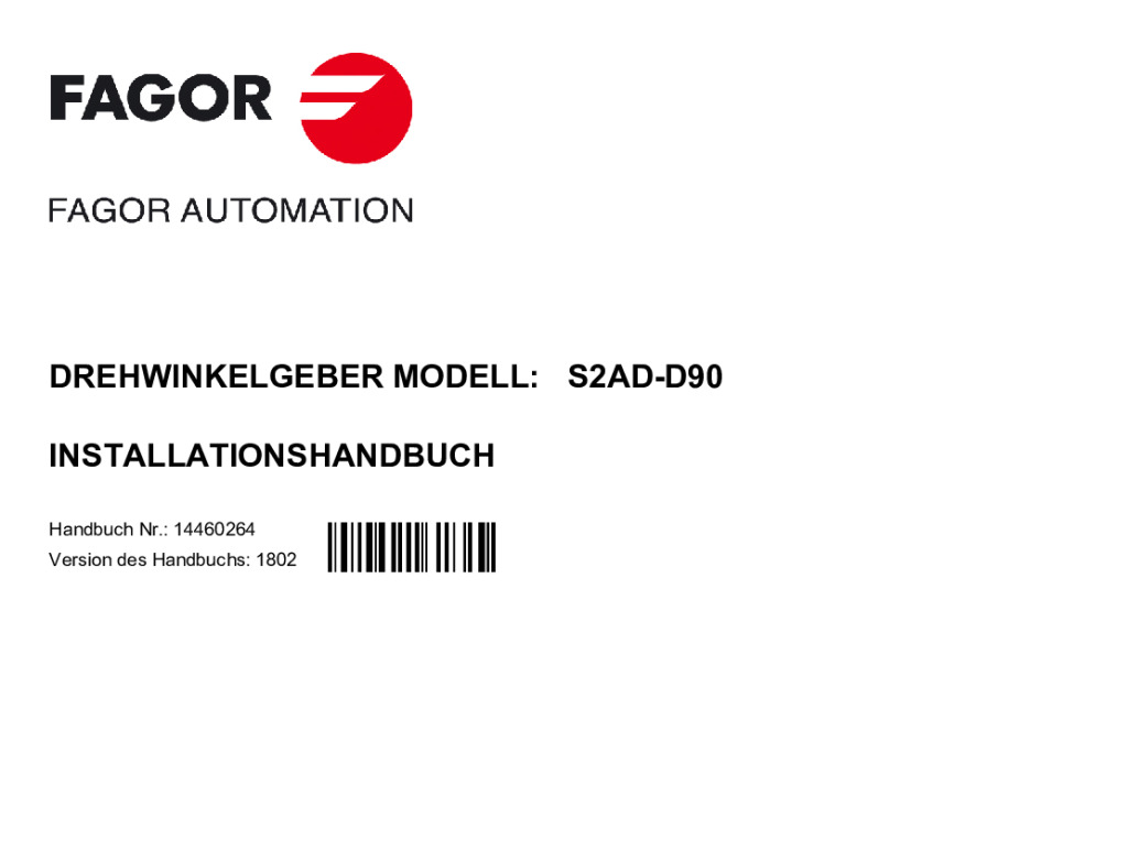 S2-D90 absolute angular encoder – FeeDat (Fagor) protocol