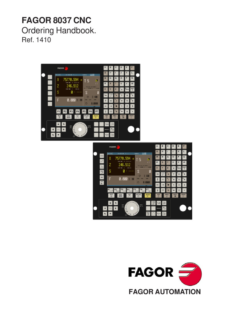 CNC 8037 Ordering Handbook