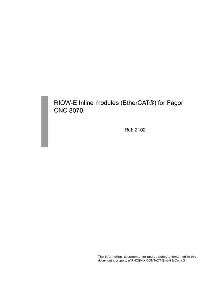 CNC 8070 Remote modules (RIOW-E Inline).