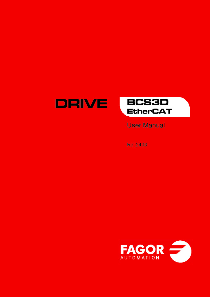 DRIVE. BCS3D EtherCAT. User Manual