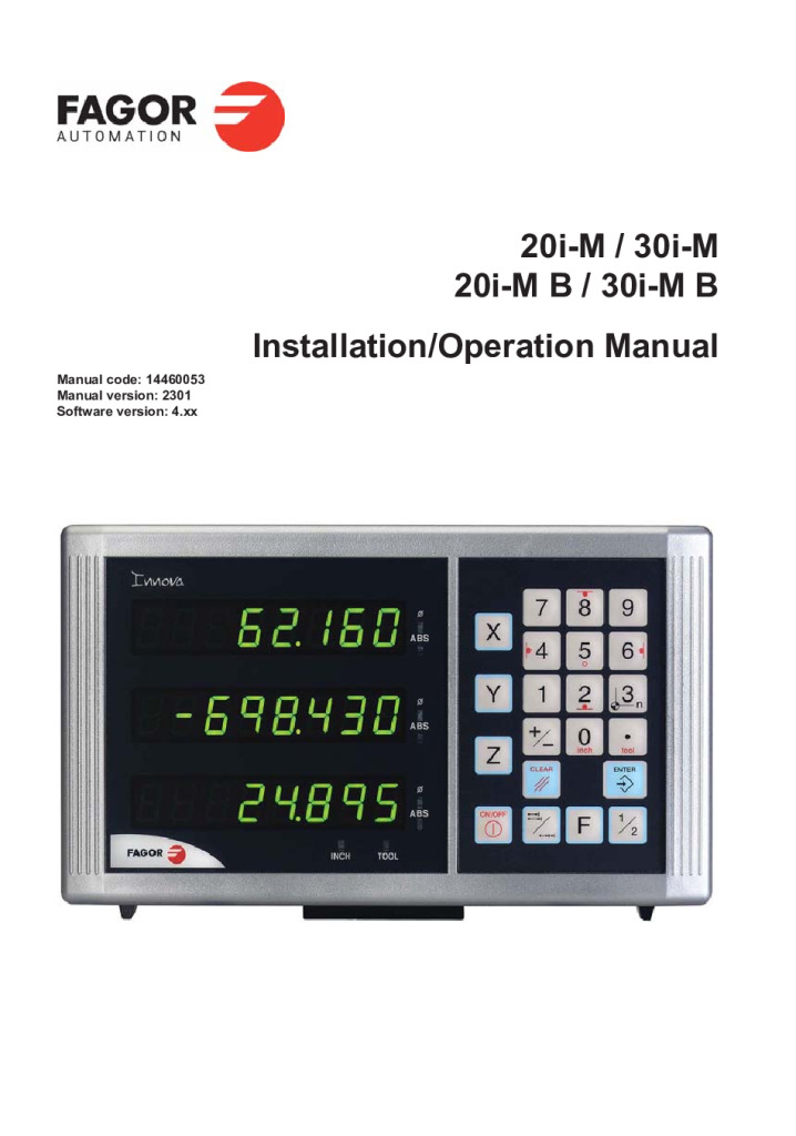 Readout Innova DRO – 2 and 3 Axis Milling Machine