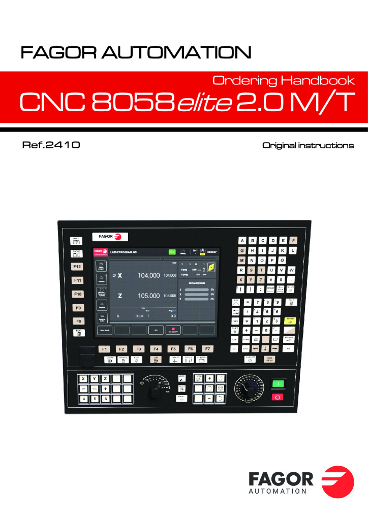 CNCelite 8058. Ordering handbook