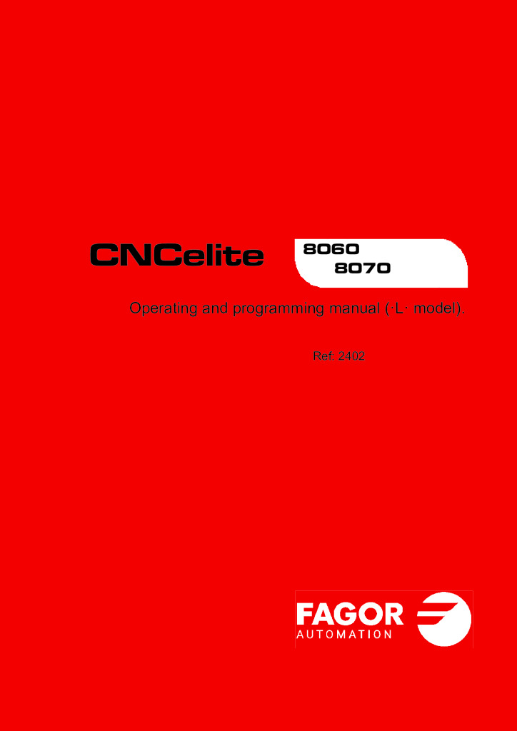 CNCelite 8060/8070 L Operating and programming manual