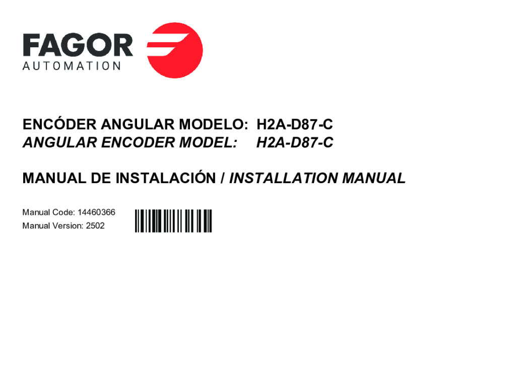 H2-D87-C absolute angular encoder –  SSI (Fagor) protocol