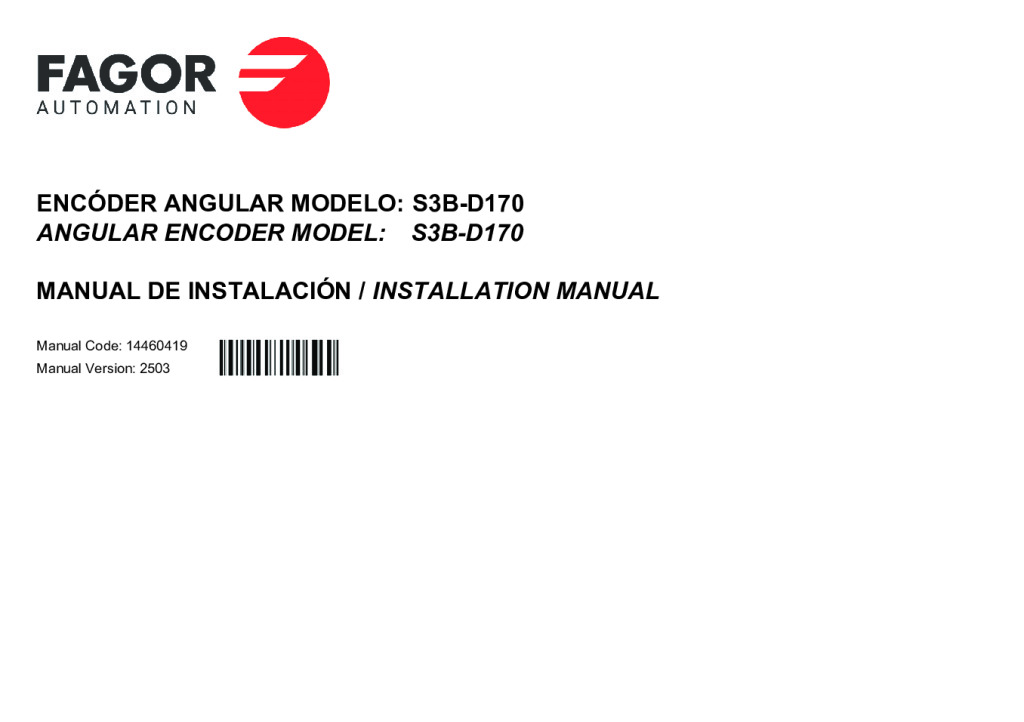 S3-D170 absolute angular encoder – SSI (Fagor) protocol