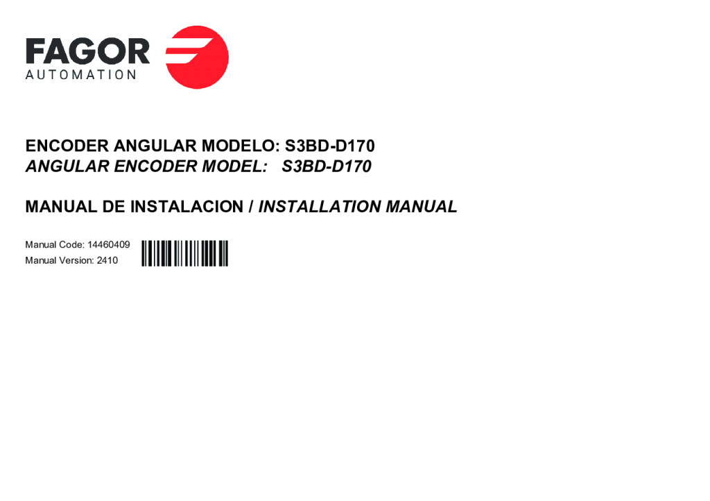 S3-D170 absolute angular encoder – FeeDat (Fagor) protocol