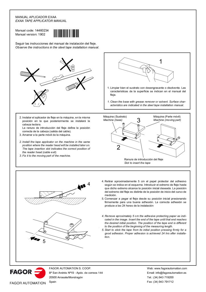 EXAA non-contact absolute adhesive model tape applicator