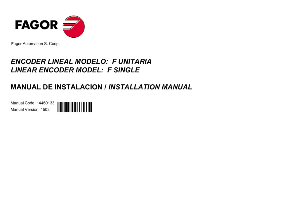 Single F model incremental linear encoder – installation