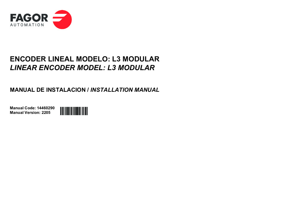 Modular L3 model absolute linear encoder – installation