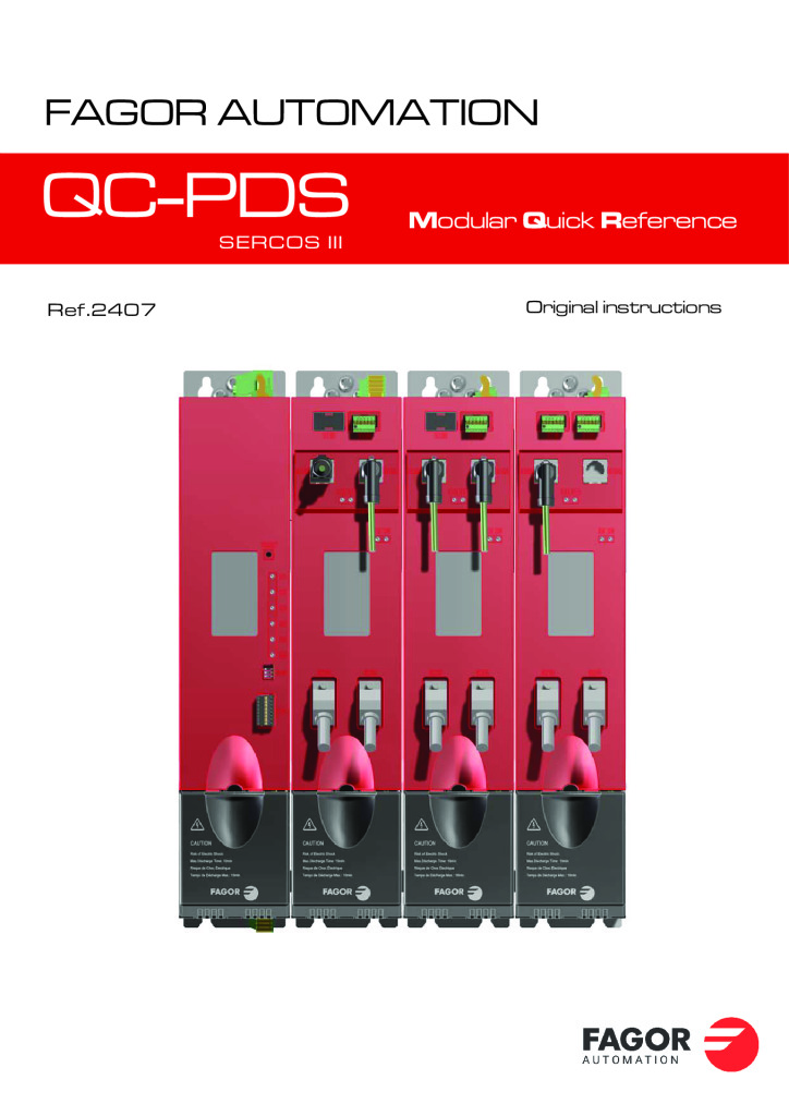 QC-PDS. SERCOS-III. Quick Reference
