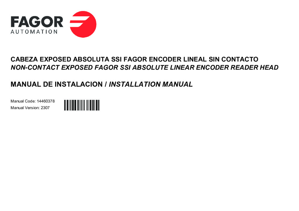Non-contact absolute open linear encoder-SSI (Fagor) read head protocol