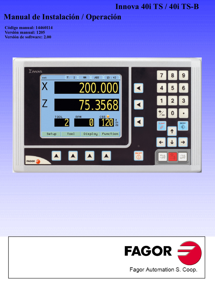 Readout Innova TFT 40iTS Display – Lathe
