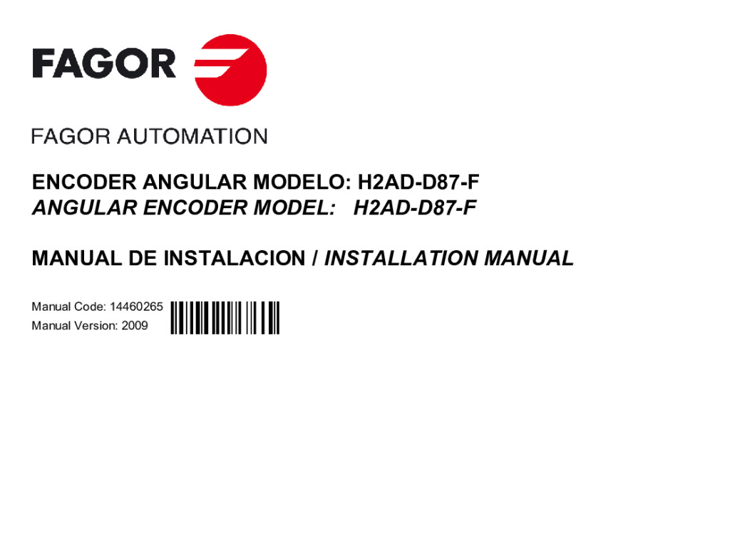 H2-D87-F absolute angular encoder – FeeDat (Fagor) protocol