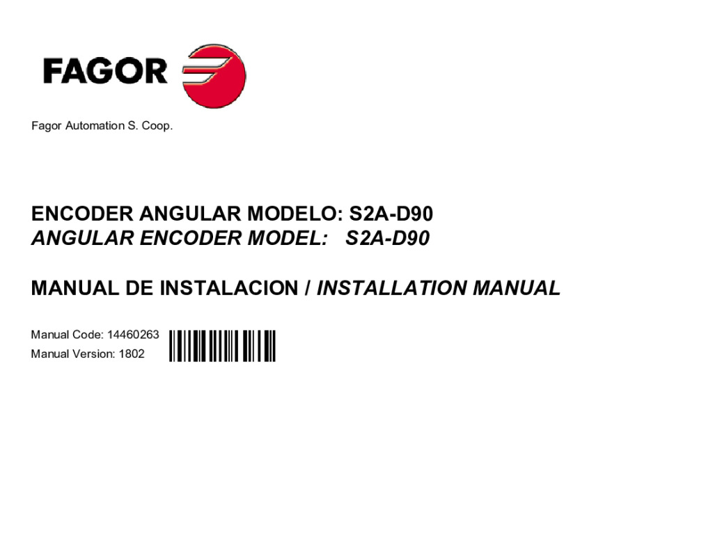 S2-D90 absolute angular encoder – SSI (Fagor) protocol