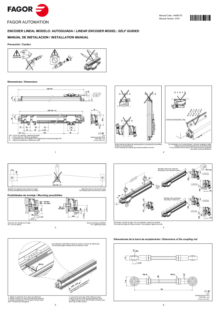 Self-guided linear encoder
