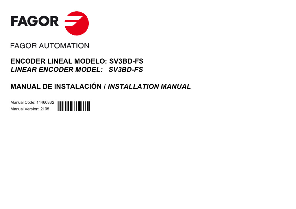 SV3 model absolute linear encoder – FeeDat (Fagor) protocol with Functional Safety