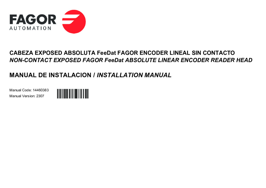 Non-contact absolute open linear encoder-FeedDat (Fagor) read head protocol