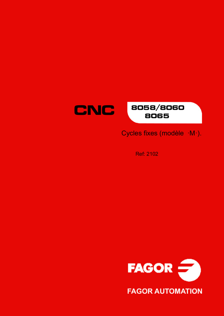CNC 8058/8060/8065 Canned cycles (ꞏMꞏ model).