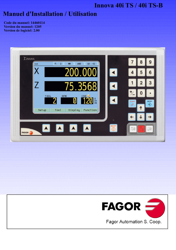 Readout Innova TFT 40iTS Display – Lathe