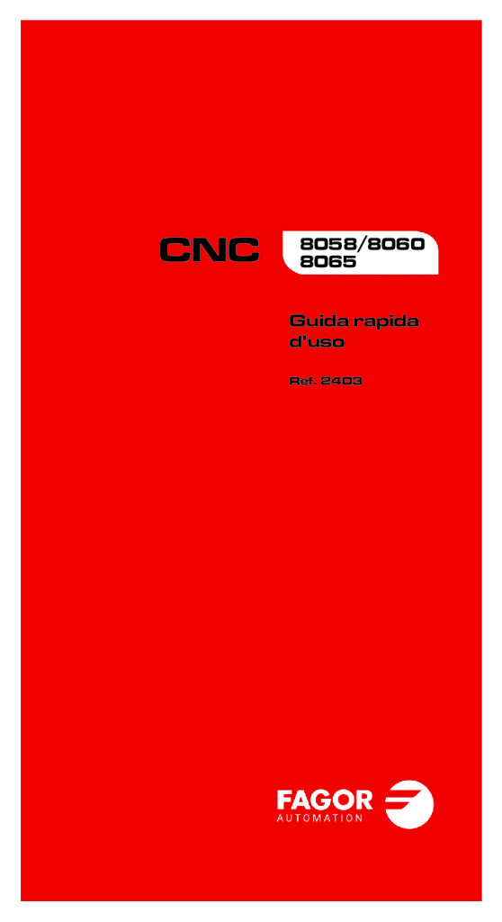 CNC 8060/8065 Quick Reference
