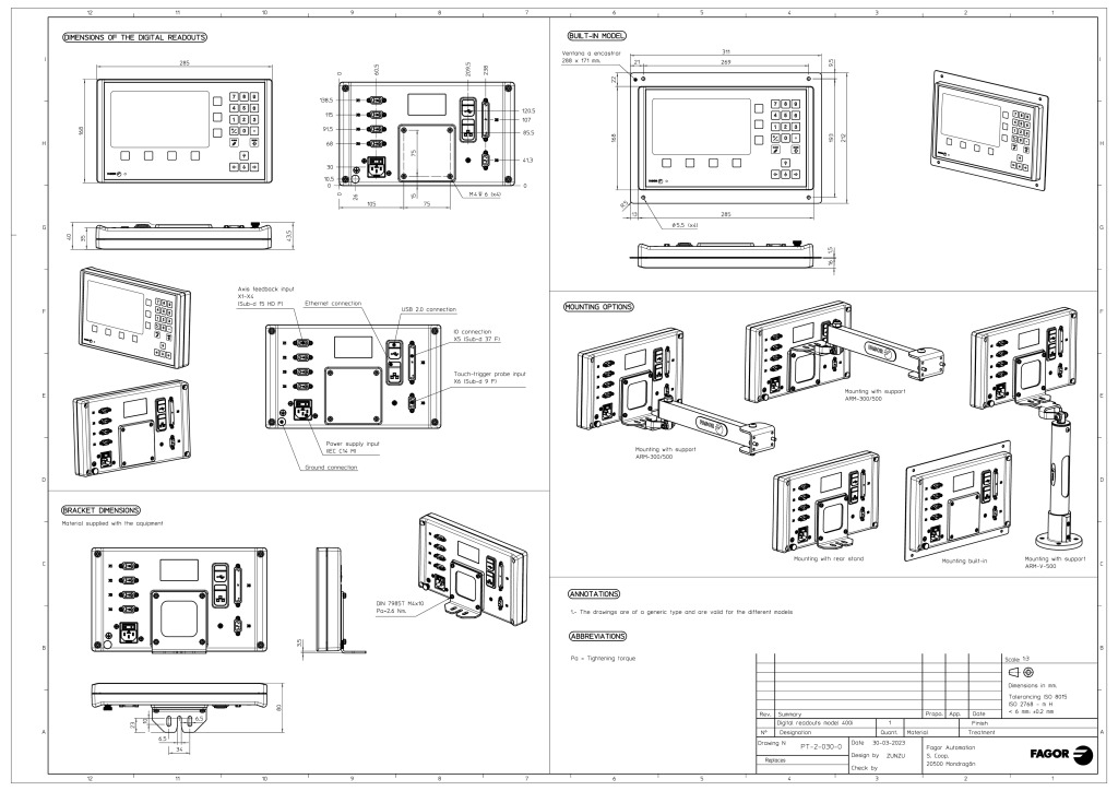 DRO 400i/P/TS 2D MECHANICAL DATA SHEET